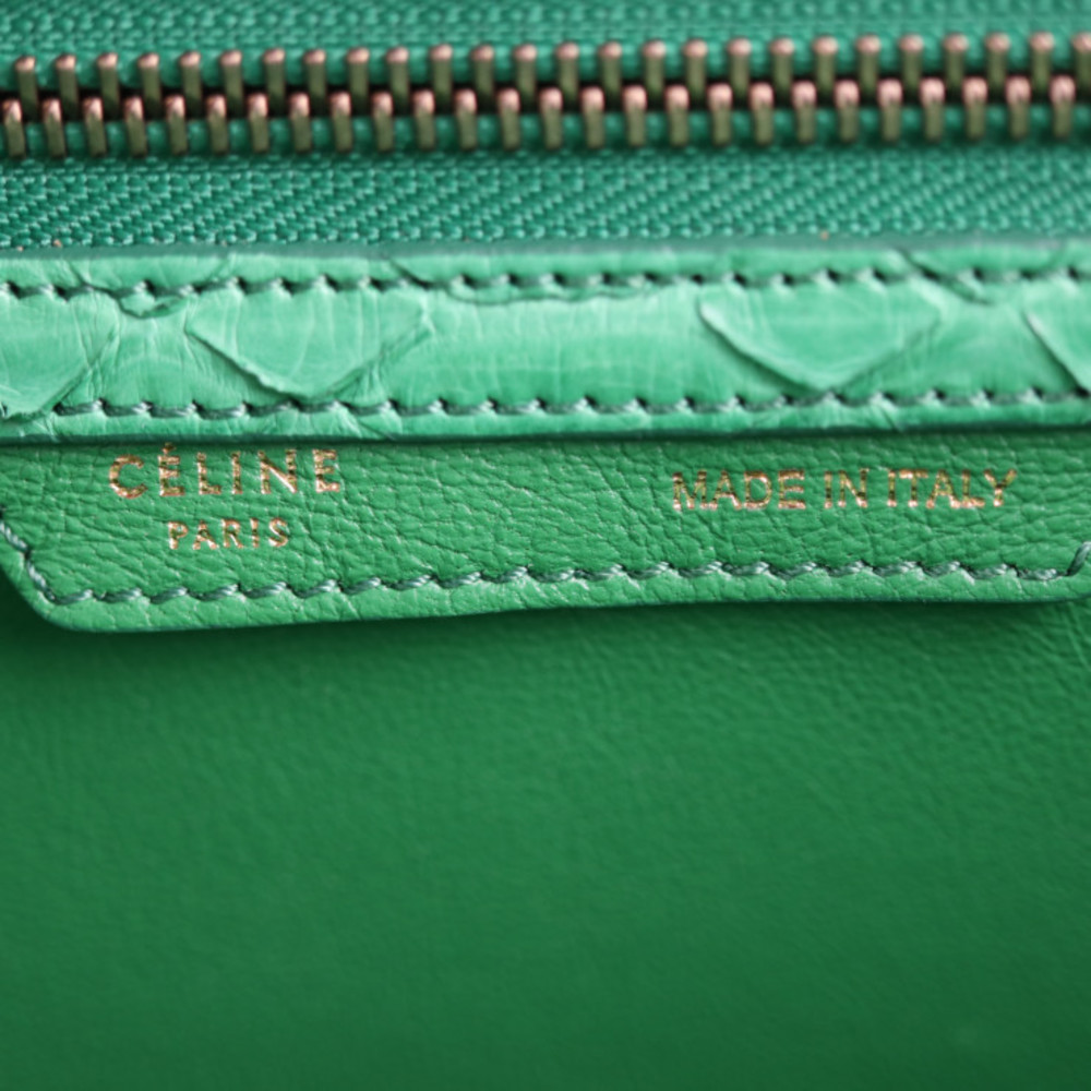 Celine Shopper Mini Luggage Python Green - image 8